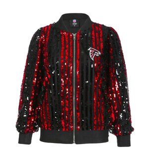 BNT Atlanta Falcons Two Tone Sequin Embellished Bomber Jacket